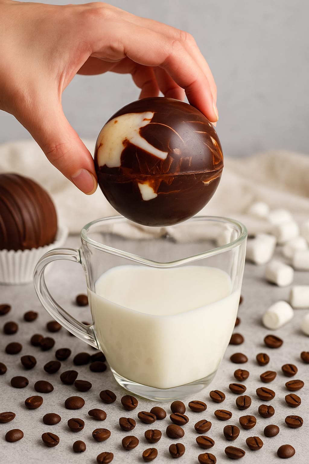 ChocoBomb garnies mini guimauves